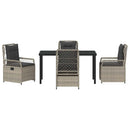 Have Spisebordssæt 5 pcs Lysegrå polyrattan