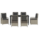 Have Spisebordssæt 7 pcs Lysegrå polyrattan