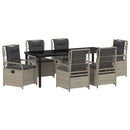 Have Spisebordssæt 7 pcs Lysegrå polyrattan