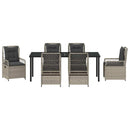 Have Spisebordssæt 7 pcs Lysegrå polyrattan