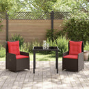 Have Spisebordssæt med pude 3 pcs Brun Poly rattan