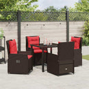 Have Spisebordssæt med pude 5 pcs Brun Poly rattan