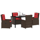 Have Spisebordssæt med pude 5 pcs Brun Poly rattan