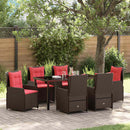 Have Spisebordssæt med pude 7 pcs Brun Poly rattan