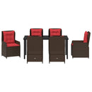 Have Spisebordssæt med pude 7 pcs Brun Poly rattan