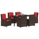 Have Spisebordssæt med pude 7 pcs Brun Poly rattan