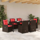 Have Spisebordssæt med pude 7 pcs Brun Poly rattan