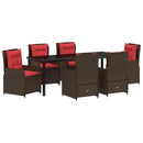 Have Spisebordssæt med pude 7 pcs Brun Poly rattan