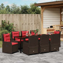 Have Spisebordssæt med pude 9 pcs Brun Poly rattan