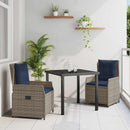 Have Spisebordssæt med pude 3 pcs Grå Poly rattan