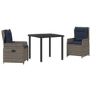 Have Spisebordssæt med pude 3 pcs Grå Poly rattan
