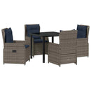 Have Spisebordssæt med pude 5 pcs Grå Poly rattan