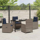 Have Spisebordssæt med pude 5 pcs Grå Poly rattan