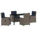 Have Spisebordssæt med pude 5 pcs Grå Poly rattan