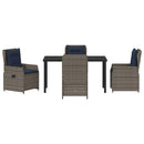 Have Spisebordssæt med pude 5 pcs Grå Poly rattan
