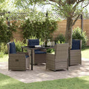 Have Spisebordssæt med pude 5 pcs Grå Poly rattan