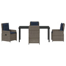 Have Spisebordssæt med pude 5 pcs Grå Poly rattan