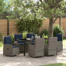 Have Spisebordssæt med pude 7 pcs Grå Poly rattan