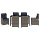 Have Spisebordssæt med pude 7 pcs Grå Poly rattan