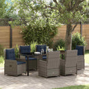 Have Spisebordssæt med pude 7 pcs Grå Poly rattan