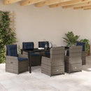 Have Spisebordssæt med pude 7 pcs Grå Poly rattan
