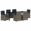 Have Spisebordssæt med pude 7 pcs Grå Poly rattan