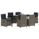 Have Spisebordssæt med pude 7 pcs Grå Poly rattan