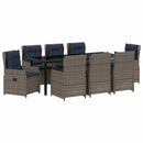 Have Spisebordssæt med pude 9 pcs Grå Poly rattan