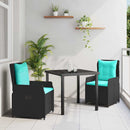 Have Spisebordssæt med pude 3 pcs Sort Poly rattan