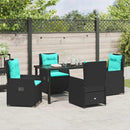 Have Spisebordssæt med pude 5 pcs Sort Poly rattan