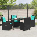 Have Spisebordssæt med pude 5 pcs Sort Poly rattan