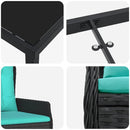 Have Spisebordssæt med pude 9 pcs Sort Poly rattan