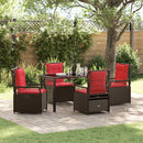 Have Spisebordssæt 5 pcs Brun polyrattan