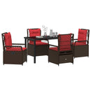 Have Spisebordssæt 5 pcs Brun polyrattan
