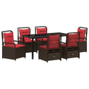 Have Spisebordssæt 7 pcs Brun polyrattan