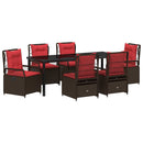 Have Spisebordssæt 7 pcs Brun polyrattan