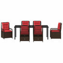 Have Spisebordssæt 7 pcs Brun polyrattan