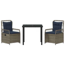 Have Spisebordssæt 3 pcs Grå polyrattan