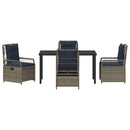 Have Spisebordssæt 5 pcs Grå polyrattan
