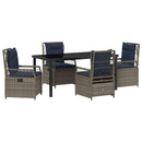 Have Spisebordssæt 5 pcs Grå polyrattan