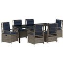 Have Spisebordssæt 7 pcs Grå polyrattan