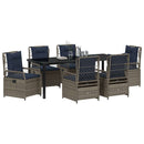 Have Spisebordssæt 7 pcs Grå polyrattan