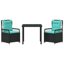 Have Spisebordssæt 3 pcs Sort polyrattan
