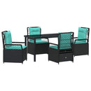 Have Spisebordssæt 5 pcs Sort polyrattan
