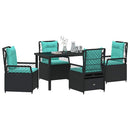Have Spisebordssæt 5 pcs Sort polyrattan