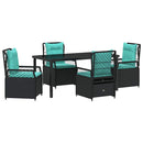 Have Spisebordssæt 5 pcs Sort polyrattan