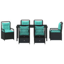 Have Spisebordssæt 7 pcs Sort polyrattan