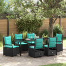 Have Spisebordssæt 7 pcs Sort polyrattan