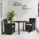 Have Spisebordssæt 3 pcs Sort polyrattan