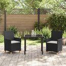 Have Spisebordssæt 3 pcs Sort polyrattan